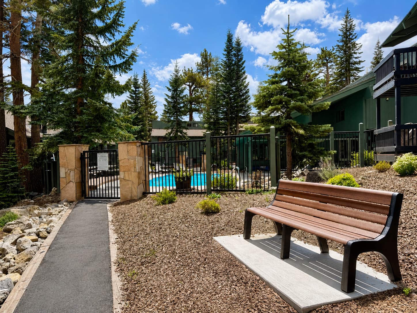 Pines and grounds surrounding the condo